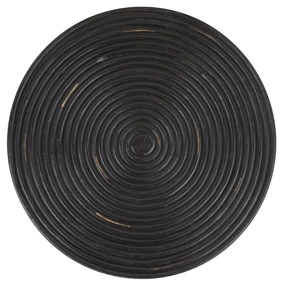 Safavieh Heimdall Round Accent Table - Handcrafted Natural Rattan With Distressed Black Finish, Chic Design ACC6503A