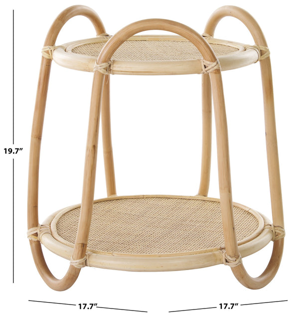 Safavieh Althea Accent Table In Natural Rattan - Stylish Square Design For Modern Home Decor & Functionality Natural Rattan Acc6504a