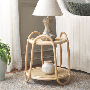 Safavieh Althea Accent Table In Natural Rattan - Stylish Square Design For Modern Home Decor & Functionality Natural Rattan Acc6504a