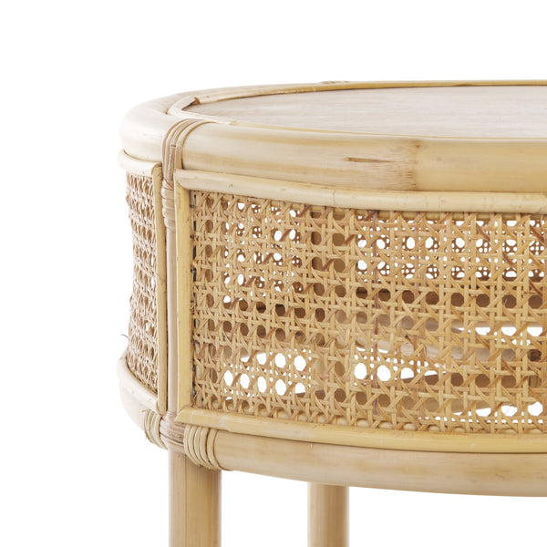 Safavieh Arvid Round Accent Table - Exquisite Wood & Rattan Craftsmanship For Timeless Natural Elegance Natural Wood And Rattan Acc6505a