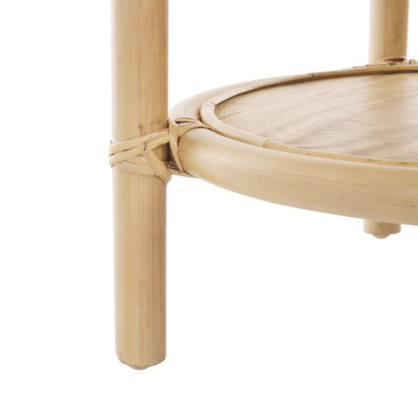 Safavieh Arvid Round Accent Table - Exquisite Wood & Rattan Craftsmanship For Timeless Natural Elegance Natural Wood And Rattan Acc6505a