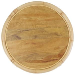 Safavieh Arvid Round Accent Table - Exquisite Wood & Rattan Craftsmanship For Timeless Natural Elegance Natural Wood And Rattan Acc6505a