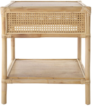 Safavieh Arvid Square Accent Table - Rustic Natural Wood & Rattan Design For Stylish Living Room Décor Natural Wood And Rattan Acc6506a