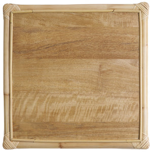 Safavieh Arvid Square Accent Table - Rustic Natural Wood & Rattan Design For Stylish Living Room Décor Natural Wood And Rattan Acc6506a