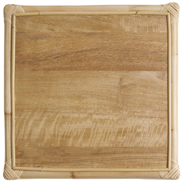 Safavieh Arvid Square Accent Table - Rustic Natural Wood & Rattan Design For Stylish Living Room Décor Natural Wood And Rattan Acc6506a