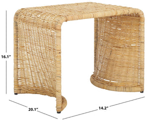 Safavieh Zendy Accent Table – Rustic Modern Design With Sturdy Metal And Rattan For Versatile Home Decor Use Light Natural ACC6508A