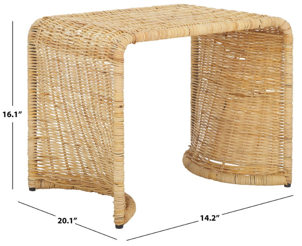 Safavieh Zendy Accent Table – Rustic Modern Design With Sturdy Metal And Rattan For Versatile Home Decor Use Light Natural ACC6508A