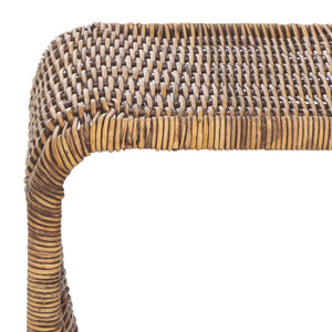 Safavieh Zendy Accent Table – Rustic Modern Design With Sturdy Metal And Rattan For Versatile Home Decor Use Honey Brown Wash ACC6508B