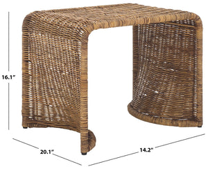 Safavieh Zendy Accent Table – Rustic Modern Design With Sturdy Metal And Rattan For Versatile Home Decor Use Honey Brown Wash ACC6508B