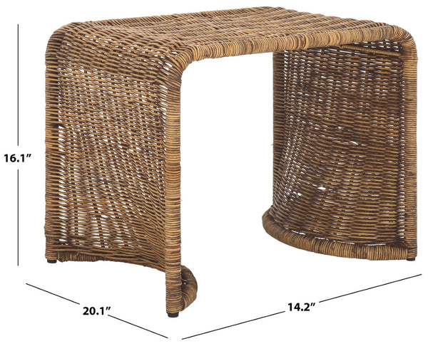 Safavieh Zendy Accent Table – Rustic Modern Design With Sturdy Metal And Rattan For Versatile Home Decor Use Honey Brown Wash ACC6508B