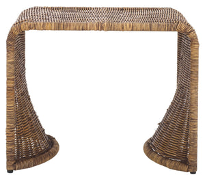 Safavieh Zendy Accent Table – Rustic Modern Design With Sturdy Metal And Rattan For Versatile Home Decor Use Honey Brown Wash ACC6508B