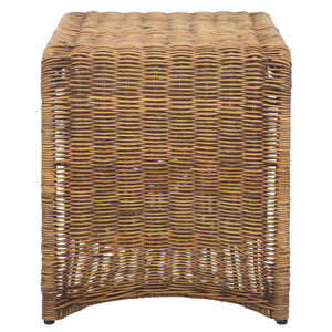 Safavieh Zendy Accent Table – Rustic Modern Design With Sturdy Metal And Rattan For Versatile Home Decor Use Honey Brown Wash ACC6508B