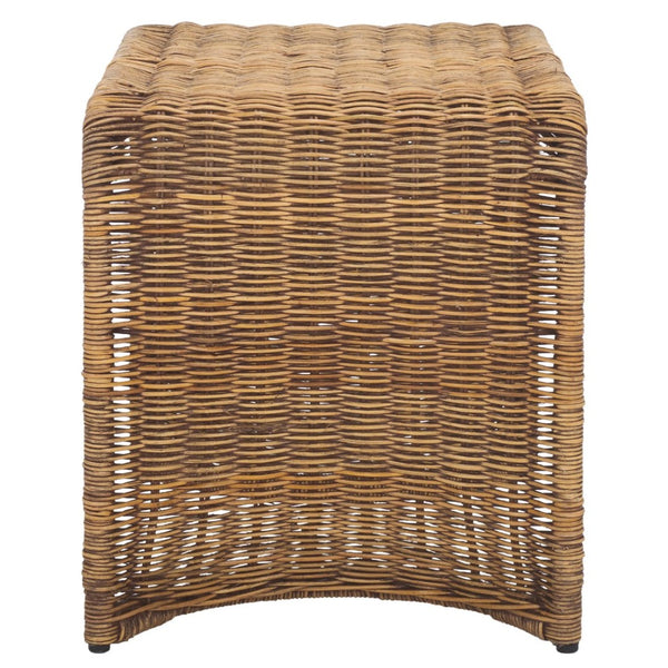 Safavieh Zendy Accent Table – Rustic Modern Design With Sturdy Metal And Rattan For Versatile Home Decor Use Honey Brown Wash ACC6508B