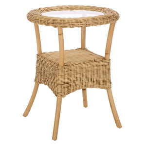 Safavieh Accent Table - Chic Natural Wood & Glass Design For Modern Living Spaces, Versatile & Compact! ACC6509A