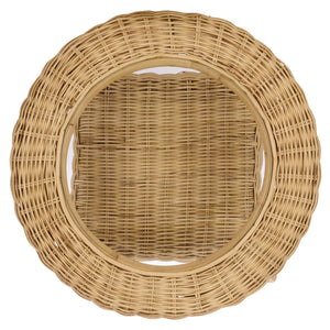 Safavieh Damary Glass Top Accent Table - Natural Rattan Base & Elegant Tempered Glass For Modern Living Spaces Natural ,Glass Rattan ,Tempered Glass 5mm Acc6509a