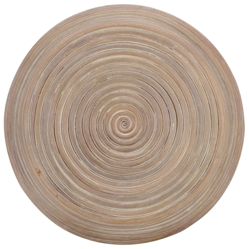 Safavieh HILARIO Round Accent Table in Grey White Wash - Stylish Rattan Design for Modern & Coastal Spaces ACC6511A