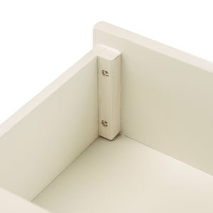 Safavieh Keya Mid-Century Modern Accent Table With Striated Hexagon Drawer And Gold Pull For Stylish Storage White ACC6601A