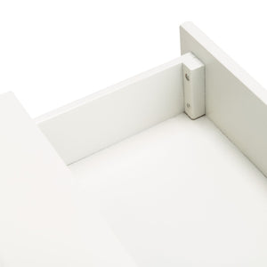 Safavieh Cove Modern Glam Accent Table With Two Drawers And Open Shelf For Stylish Storage Solutions White / Gold ACC6602B