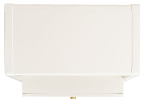 Safavieh Cove Modern Glam Accent Table With Two Drawers And Open Shelf For Stylish Storage Solutions White / Gold ACC6602B