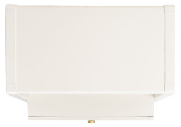 Safavieh Cove Modern Glam Accent Table With Two Drawers And Open Shelf For Stylish Storage Solutions White / Gold ACC6602B