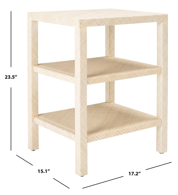 Safavieh Apis 2-Shelf Accent Table - Woven Raffia Design For Stylish Storage In Compact Spaces, Versatile Use ACC6603A