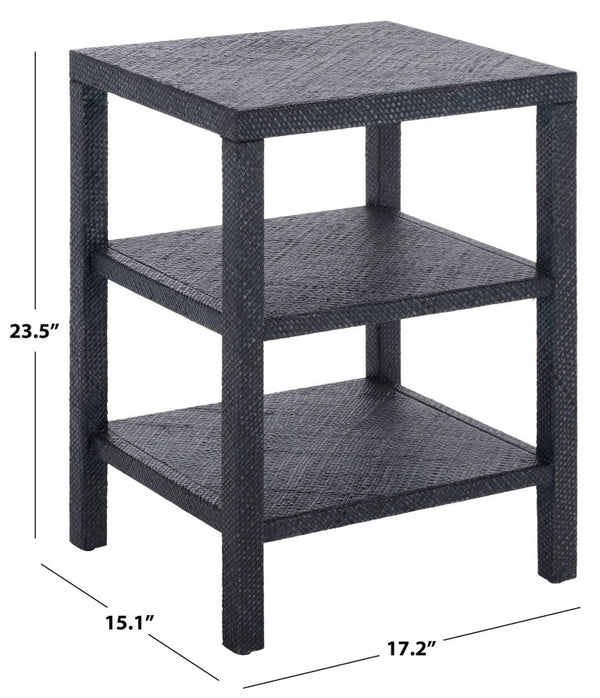 Safavieh Apis Raffia Woven Two Shelf End Table Bohemian Coastal Accent for Living Room ACC6603C