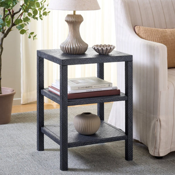 Safavieh Apis Raffia Woven Two Shelf End Table Bohemian Coastal Accent for Living Room ACC6603C