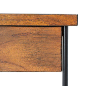 Safavieh Eris Vintage-Inspired Accent Table With Drawer & Shelf - Chic Brown Wood & Black Steel Design ACC6604A