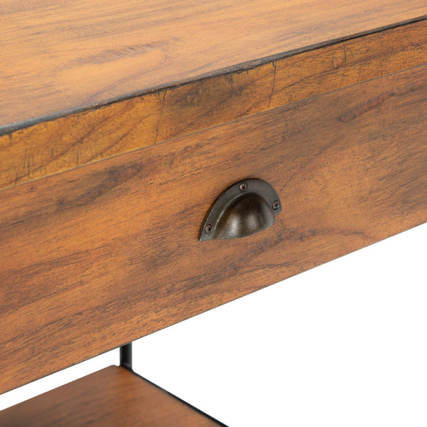 Safavieh Eris Vintage-Inspired Accent Table With Drawer & Shelf - Chic Brown Wood & Black Steel Design ACC6604A