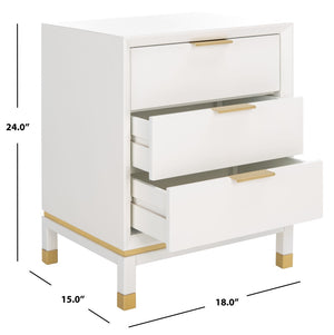 Safavieh Baskin 3-Drawer Accent Table – Modern Glam Storage For Small Spaces, Stylish Nightstand & End Table ACC6605A