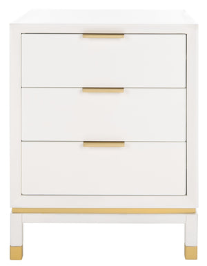 Safavieh Baskin 3-Drawer Accent Table – Modern Glam Storage For Small Spaces, Stylish Nightstand & End Table ACC6605A