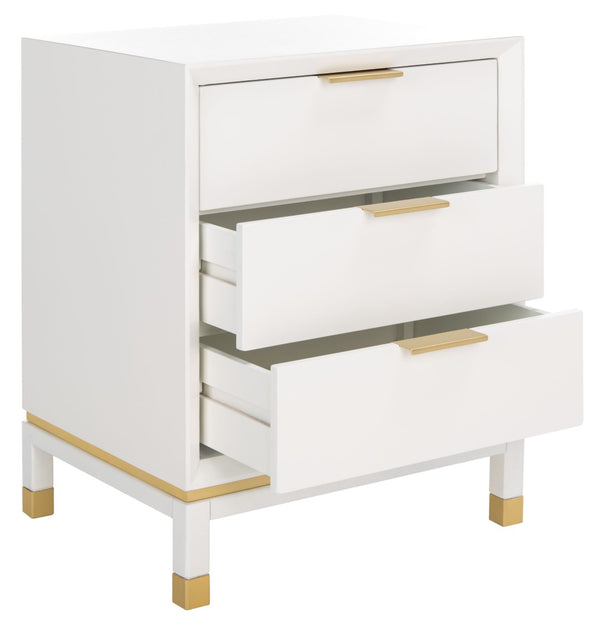 Safavieh Baskin 3-Drawer Accent Table – Modern Glam Storage For Small Spaces, Stylish Nightstand & End Table ACC6605A