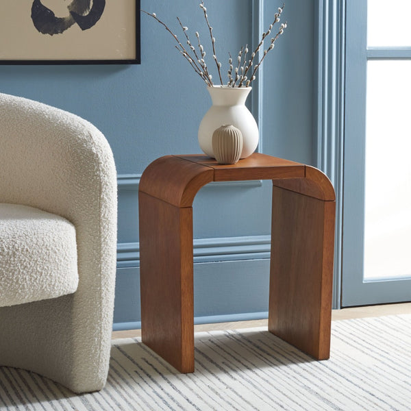 Safavieh Liasonya Curved Accent Table - Modern Sculptural Design With Seamless Flowing Lines For Elegance Natural ACC6608A