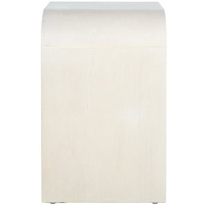 Safavieh Liasonya Curved Accent Table - Modern Sculptural Design With Seamless Flowing Lines For Elegance White Washed ACC6608B