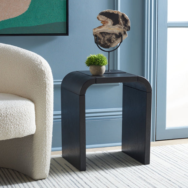 Safavieh Liasonya Curved Accent Table - Modern Sculptural Design With Seamless Flowing Lines For Elegance Black ACC6608C