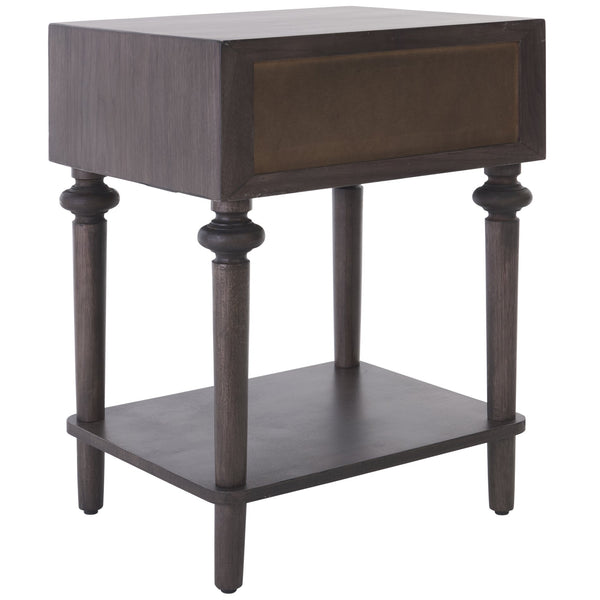 Safavieh Ambrashi End Table - Stylish Dark Walnut Accent Table For Modern Living Room Decor And Functionality Dark Grey Bayur  Wood ,Mdf Veneer Acc6610a