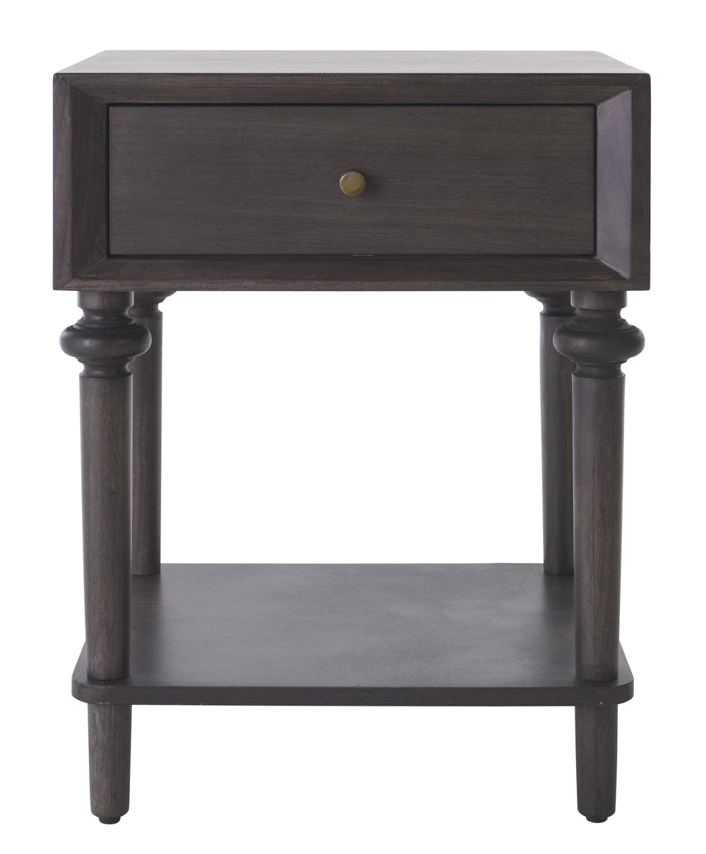 Safavieh Ambrashi End Table - Stylish Dark Walnut Accent Table For Modern Living Room Decor And Functionality Dark Grey Bayur  Wood ,Mdf Veneer Acc6610a