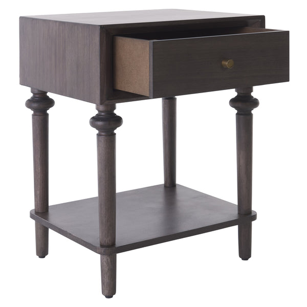 Safavieh Ambrashi End Table - Stylish Dark Walnut Accent Table For Modern Living Room Decor And Functionality Dark Grey Bayur  Wood ,Mdf Veneer Acc6610a