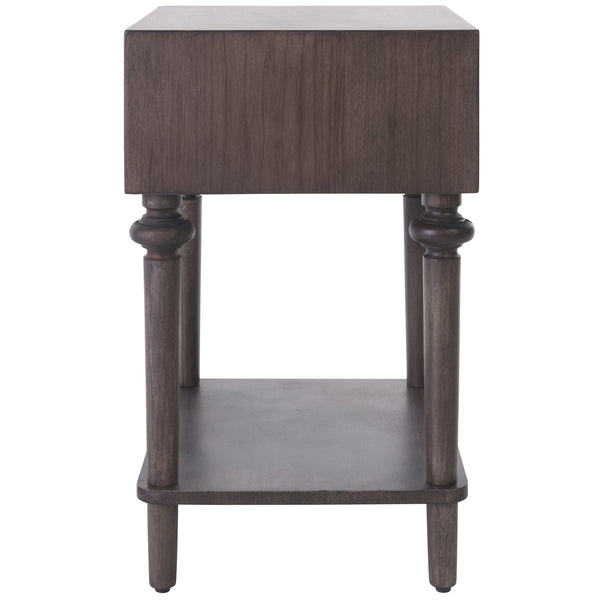 Safavieh Ambrashi End Table - Stylish Dark Walnut Accent Table For Modern Living Room Decor And Functionality Dark Grey Bayur  Wood ,Mdf Veneer Acc6610a