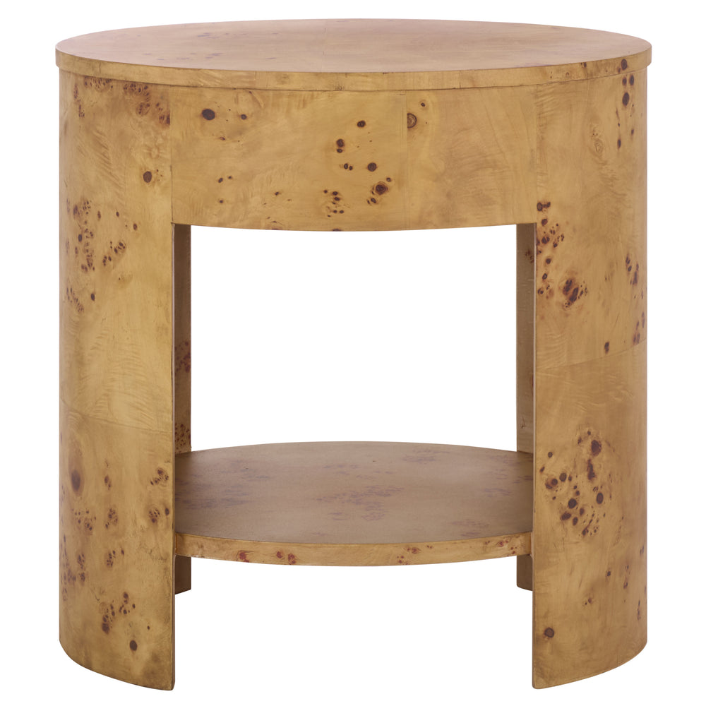 Safavieh Philippe 1 Drawer 1 Shelf Accent Table – Elegant Bayur Wood Design For Stylish Home Décor & Storage Natural Wood ,Mdf,Veneer ,Burlwood Acc6612a