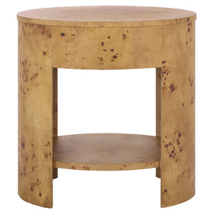 Safavieh Philippe 1 Drawer 1 Shelf Accent Table – Elegant Bayur Wood Design For Stylish Home Décor & Storage Natural Wood ,Mdf,Veneer ,Burlwood Acc6612a