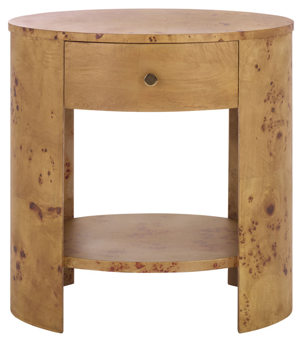 Safavieh Philippe 1 Drawer 1 Shelf Accent Table – Elegant Bayur Wood Design For Stylish Home Décor & Storage Natural Wood ,Mdf,Veneer ,Burlwood Acc6612a