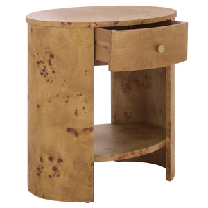 Safavieh Philippe 1 Drawer 1 Shelf Accent Table – Elegant Bayur Wood Design For Stylish Home Décor & Storage Natural Wood ,Mdf,Veneer ,Burlwood Acc6612a