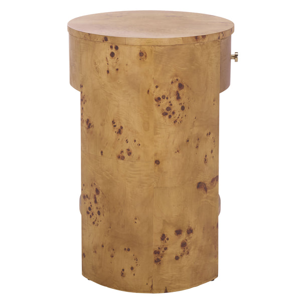 Safavieh Philippe 1 Drawer 1 Shelf Accent Table – Elegant Bayur Wood Design For Stylish Home Décor & Storage Natural Wood ,Mdf,Veneer ,Burlwood Acc6612a