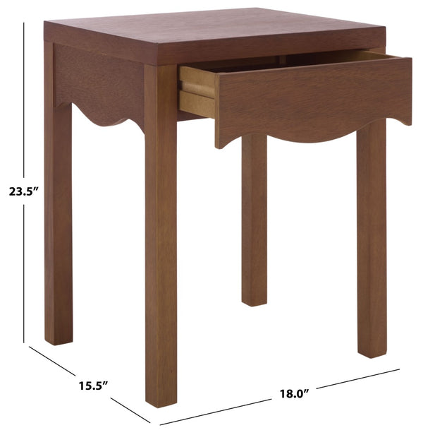 Safavieh Kannie Compact 1-Drawer Accent Table In Dark Oak - Stylish, Versatile & Perfect For Small Spaces ACC6614A