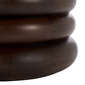 ANATOLY Round Accent Table - Elegant Brown Wood Design for Timeless Home Decor & Versatile Use