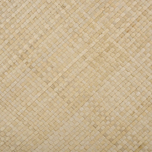 Apis Raffia Accent Table With Drawer & Shelf — Handwoven Pandan Texture, Compact Coastal Style