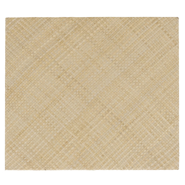 Apis Raffia Accent Table With Drawer & Shelf — Handwoven Pandan Texture, Compact Coastal Style