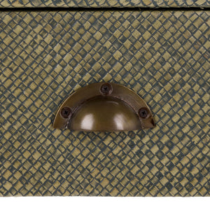 Apis Raffia Accent Table With Drawer & Shelf — Handwoven Pandan Texture, Compact Coastal Style