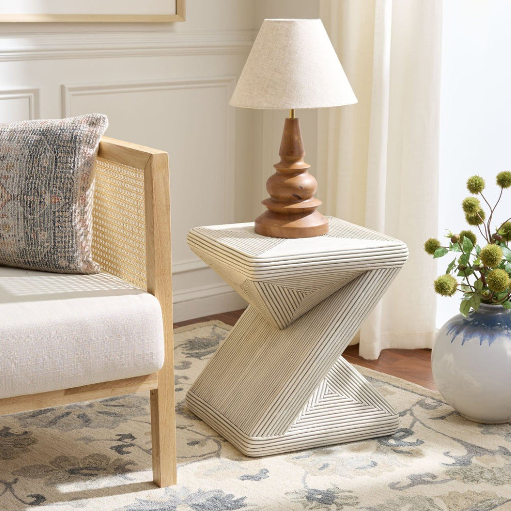 Safavieh Matvey White Wash Accent Table – Versatile Side Table For Small Spaces, Rustic Charm & Modern Design ACC6701A